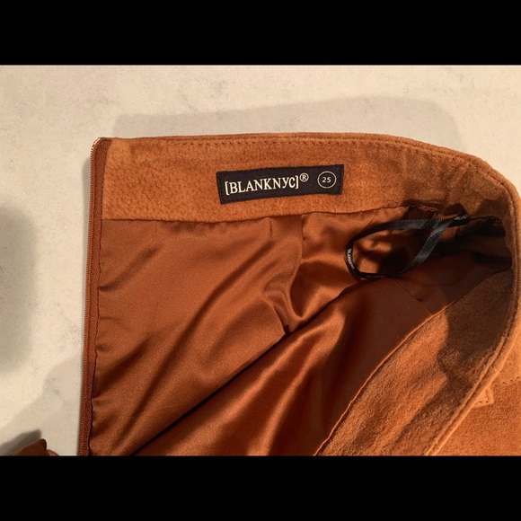BlankNYC 100% Leather Skirt- Mustard/Camel Sz 25 - Picture 4 of 10